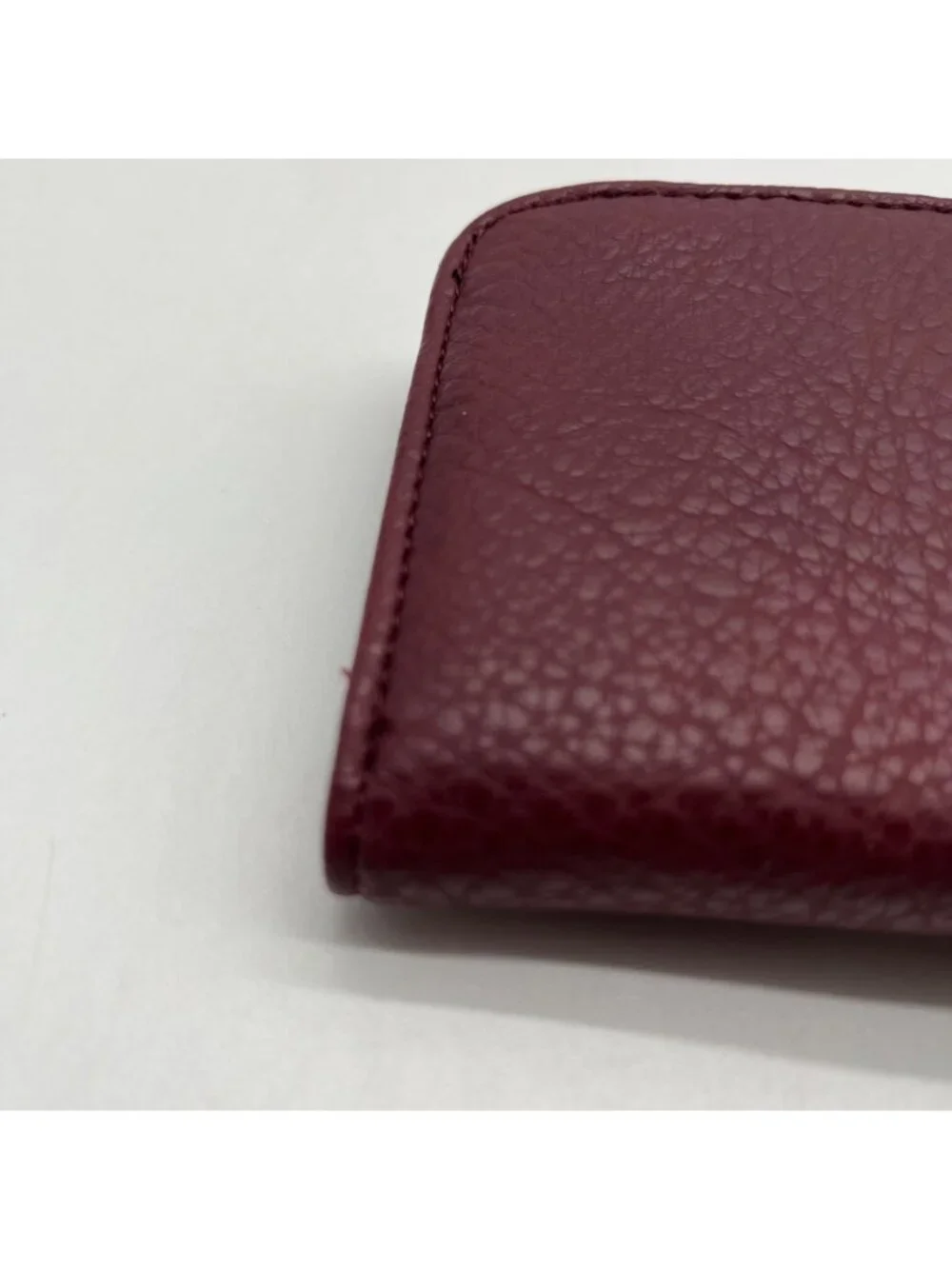 London Fog Burgundy Pebbled Faux Leather Wallet
